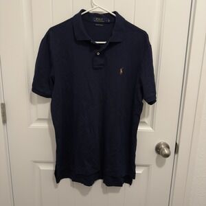 Polo Ralph Lauren Men's Pima Soft Touch Navy Logo Polo Size Large